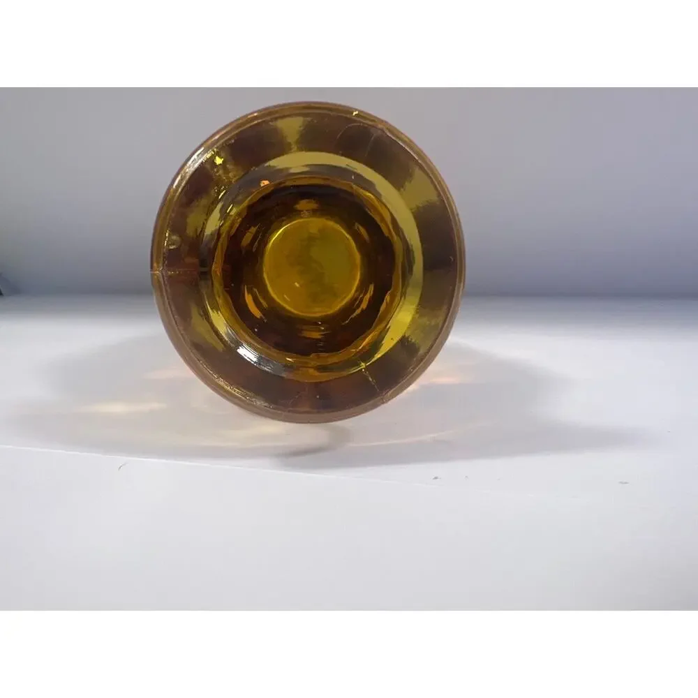 Vintage Mid-Century Amber Swung Glass Vase 10